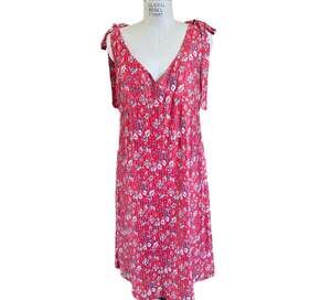No. 6 Store Siene A-Line Tie Dress in Red Wisteria Floral Print Size Large